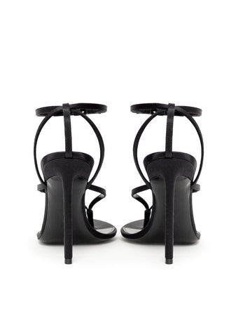 Saint Laurent Sandali con Tacco in Crepe Satin Saint Laurent da donna