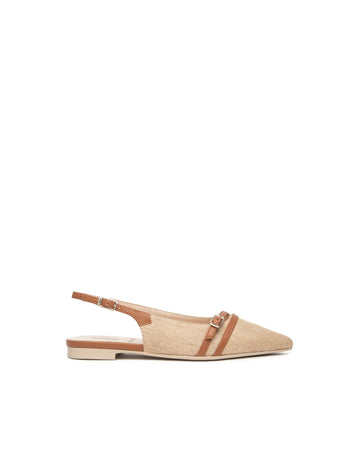 NeroGiardini Donna Sling-Back in Tessuto e Pelle