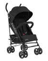 KIKKABOO Passeggino BEETLE - Passeggino da viaggio omologato fino a 22 kg - Pieghevole, Leggero, Compatto, colore NERO - telaio in alluminio, Chiusura Compatta, Schienale Reclinabile e Regolabile, Poggiagambe