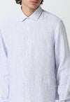 calvin klein CAMICIA LINEN STRIPE SLIM SHIRT da uomo