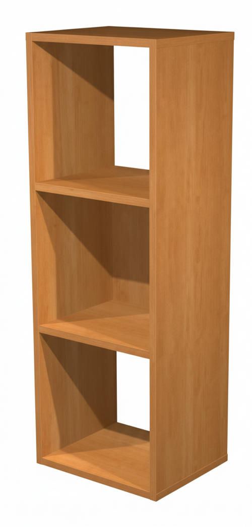 Libreria a giorno in melaminico sovrapponibile a 3 caselle cm. 35,9x29,2x103,9h