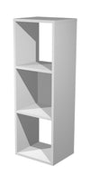 Libreria a giorno in melaminico sovrapponibile a 3 caselle cm. 35,9x29,2x103,9h