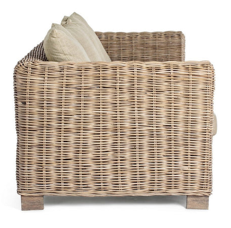 Divano "Fortaleza" con cuscini e struttura in legno di mango e rattan, per esterno