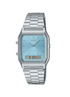 Orologio Casio unisex, AQ-230A-2A1, orologio per uomo e per donna, quadrante color turchese con doppio orario, analogico e digitale