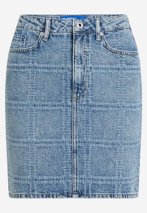 KARL LAGERFELD GONNA KLJ PATCHWORK DENIM SKIRT da donna