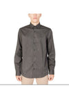 calvin klein CAMICIA TWILL LOGO STRIPE FITTED SHIRT da uomo