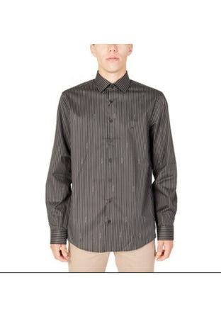 calvin klein CAMICIA TWILL LOGO STRIPE FITTED SHIRT da uomo