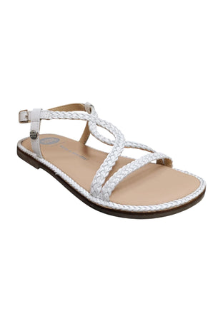 Sandalo bambina Gioseppo Suffield bianco pelle fibbia comfort elegance