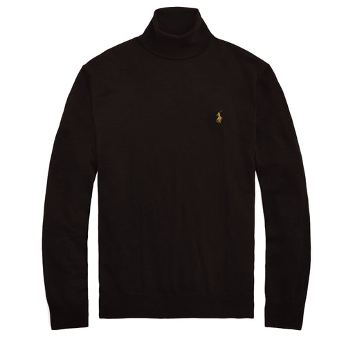 Ralph Lauren Uomo Maglione Collo Alto 100% Cotone Tinta Unita Regular Fit Logo Ricamato Pony Lupetto Invernale