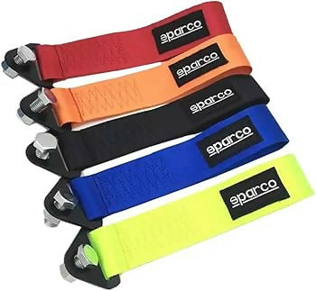 Cinghia Gancio Traino SPARCO Sport Racing Rally Blu Universale Nastro Tessile Fibbia Anello Auto MAX 300KG