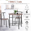 Set Tavolo Moderno con 2 Sedie per Sala da Pranzo, Set 3 Pezzi Mobili Salvaspazio da Cucina, Balcone, Ristorante o Bar, Marrone e Nero WQ2835-134WQ2
