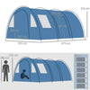 Tenda da Campeggio per 5-6 Persone con 2 Porte, Finestre e Tasche Portaoggetti, 475x315x215 cm, Blu WY4A20-304V00BUWY4