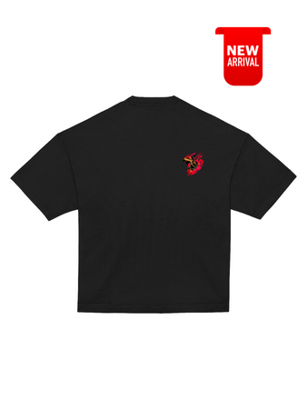 T-shirt nera 100% cotone Gotic Flame
