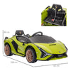 Lamborghini Macchina Elettrica per Bambini 12V con Fari e Musica, Telecomando e Velocità 3-5km/h, Età 3-5 Anni, 108x62x40cm, Verde NB9370-171V90GNNB9