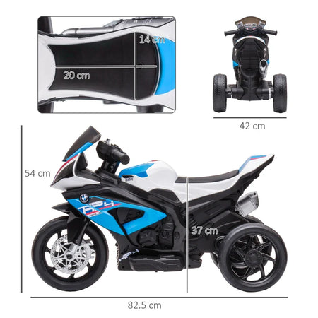 Moto per Bambini 18-60 Mesi Modello BMW HP4 con Fari, Musica e Pedali, in PP e Metallo, 82.5x42x54 cm, Blu QW3370-211V90BUQW3