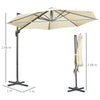 Ombrellone da Giardino Decentrato 3x2.5 m con Angolazione Regolabile e Girevole a 360°, Crema 84D-052V00CW