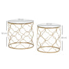 Set 2 x Tavolino da Salotto vetro e acciaio , colroe Oro TG6833-675TG6 , soggiorno salotto basso nero bianco marrone grgio design moderno sala moderno alto divano camera legno vetro rotondo