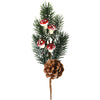 Ramo di Pino Pick, color rosso, decorazione per interno ed esterno da 22 cm