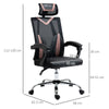 Sedia da Ufficio Ergonomica Inclinabile a 130° con Supporto Lombare e Cervicale, 58x62.5x112-120cm NM5921-469PKNM5