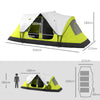 Tenda da Campeggio 4 posti con 2 Spazi Separati, in Poliestere e Fibra di Vetro, 450x215Px180 cm, Verde EG5A20-422V00YGEG5
