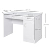 Scrivania Moderna per PC e Computer con 2 Cassetti e 1 Armadietto, Scrivania con Libreria Salvaspazio per Ufficio o Camera in Legno, Bianco ZH3836-267WT
