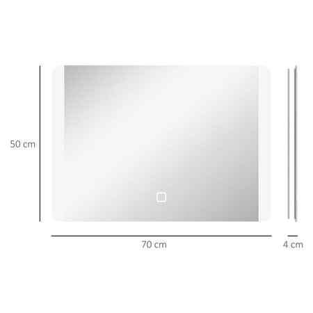 Specchio Bagno con Luce LED a 3 Temperature, Interruttore Touch e Antiappannamento, 70x50cm PL9834-661V90SRPL9