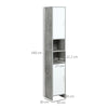 Colonna Bagno con 2 Armadietti e 2 Vani Aperti in Legno Effetto Cemento, 30x30x180cm TY7834-379TY7
