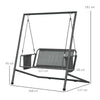 Dondolo da Giardino 2 Posti con Cuscini e Tasche, in Acciaio e Textilene, 168x117x181 cm, Grigio Scuro 84A-332V00CG