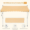 Tenda da Sole a Bracci 3x1.5m con Manovella e Struttura Telescopica, Giallo e Bianco QS1840-183YLQS1
