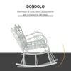 Panchina Dondolo Giardino 2 Posti Metallo Bianco Outsunny 103x74.5x88cm