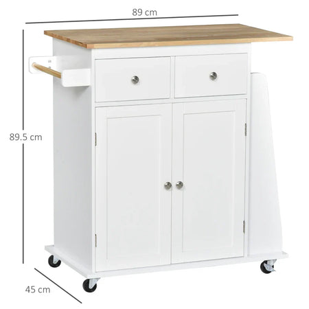 Carrello da Cucina Portaspezie a 3 Livelli e 4 Ruote in MDF e Truciolato, 89x45x89cm, Bianco ER3801-163ER3