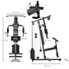 Stazione Fitness Multifunzione Power Tower con Pesi fino 45kg e Panca Imbottita, 135x103x210cm SD5A91-177SD5