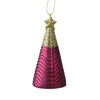 Pendaglio a forma di albero viola con glitter per albero decorazione natalizia da 13 cm