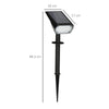 set da 4 Faretti da Giardino e Muro con Picchetto, Luce Solare 2 Luminosità, 17x10x48.3cm Nero XB3B30-025V00BKXB3