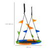 Altalena Rotonda a Nido per Bambini di +3 Anni per Giardino, Esterni, Interni, Cameretta, Multicolor Φ100x120-180Acm DF7344-031DF7