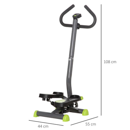Stepper con Manubrio Regolabile, Monitor LCD ed Elastici, 55x53x118-128cm, Nero OI2A90-279V01SROI2