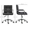 Sedia da Ufficio Ergonomica in pelle PU Nero, Sedia da Studio con 5 Ruote Girevoli, Imbottitura e Altezza Regolabile, 52.5x54x84-99cm ML402-0697ML4