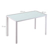 Tavolo Moderno Rettangolare Struttura in Metallo e Piano in Vetro Temperato - Bianco JH3835-479WTJH3