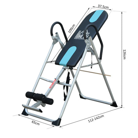 Panca a Inversione Gravitazionale Professionale Imbottita, Tavola di Inversione in Acciaio, 65x112-142x126cm QY1A91-053QY1