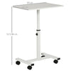 Scrivania Tavolino Porta PC Altezza Regolabile e Ruote  60x40x53-84cm Bianco QP9838-136WTQP9 , soggiorno salotto nero bianco marrone grgio alto basso design moderno sala moderno