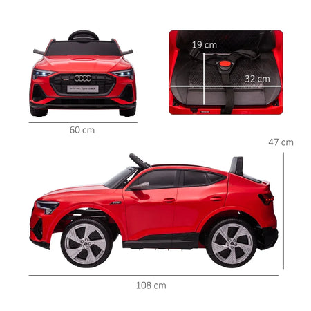 Macchina Elettrica per Bambini 12V con Telecomando, Velocità 3-8km/h, Luci e Musica, Età 3-5 Anni, Rosso FK7370-172V90RDFK7