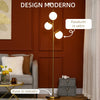 Lampada da Terra Moderna Oro e Metallo con 3 Punti Luce E27, Design Sferico in Vetro, Altezza 169cm - DecHome