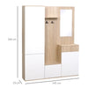 Mobile da Ingresso 4 in 1 in Truciolato con Specchio, Ganci e Ripiani Regolabili Interni, 145x29x184 cm HJ6837-256V00WTHJ6
