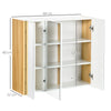 Armadietto Specchiera Bagno a 3 Ante con Mensole Regolabili, 68x22x60cm, Bianco TG9834-559V80WTTG9
