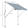 Tenda da Sole da Esterno 2x1.5m a Rullo con Manovella, Altezza e Angolazione Regolabile, Bianco e Verde ZA4840-182MX