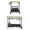 Carrello da Giardino a 2 Ripiani, 2 Cesti e 4 Spazi Portabottiglie, in Legno di Abete, 97.5x65x81 cm  ER584G-420V00NDER5