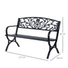 Panca Panchina da Giardino Esterno Metallo, Ghisa 127 × 60 × 85cm Nero 84B-009