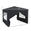 Gazebo 3x3 ad Altezza Regolabile con Fori di Drenaggio e Borsa da Trasporto, in Metallo, Grigio 84C-460V00CG