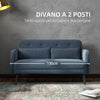 Divano in Tessuto e 2 Cuscini 135x75x82cm Blu Scuro BN2839-758V02DBHJ2 , soggiorno salotto angolare ad angolo nero bianco marrone grigio beige basso contenitore clic clac design moderno letto divani sala studio ufficio grande