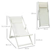 Set 2 Sedie Poltrona Sdraio da Esterni Pieghevoli e Reclinabili in Alluminio, 96.5x58x91.5 cm, Beige 84B-342V01WT
